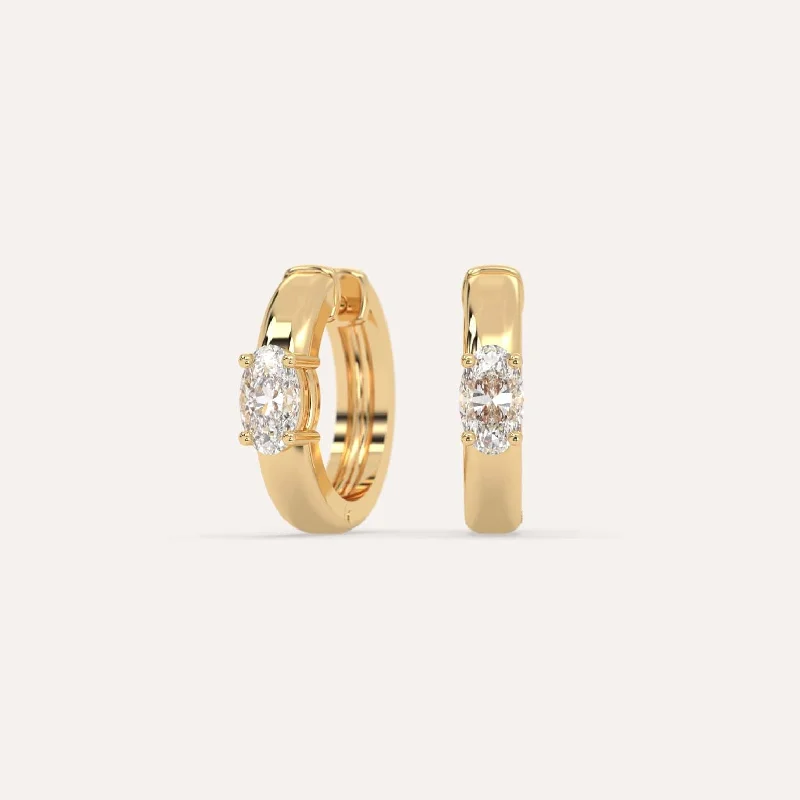 Hoop earrings with heart-shaped frames for a romantic and feminine look-1/2 carat Oval Diamond Hoop Earrings