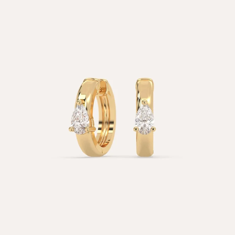 Hoop earrings with satin finishes for a smooth and elegant appearance-1/2 carat Pear Diamond Hoop Earrings