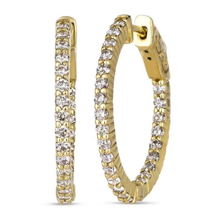 Medium hoop earrings for an everyday look with the perfect balance of style-Le Vian  Inside-Outside Hoop Earrings featuring Nude and Chocolate Diamonds in 14K Honey Gold