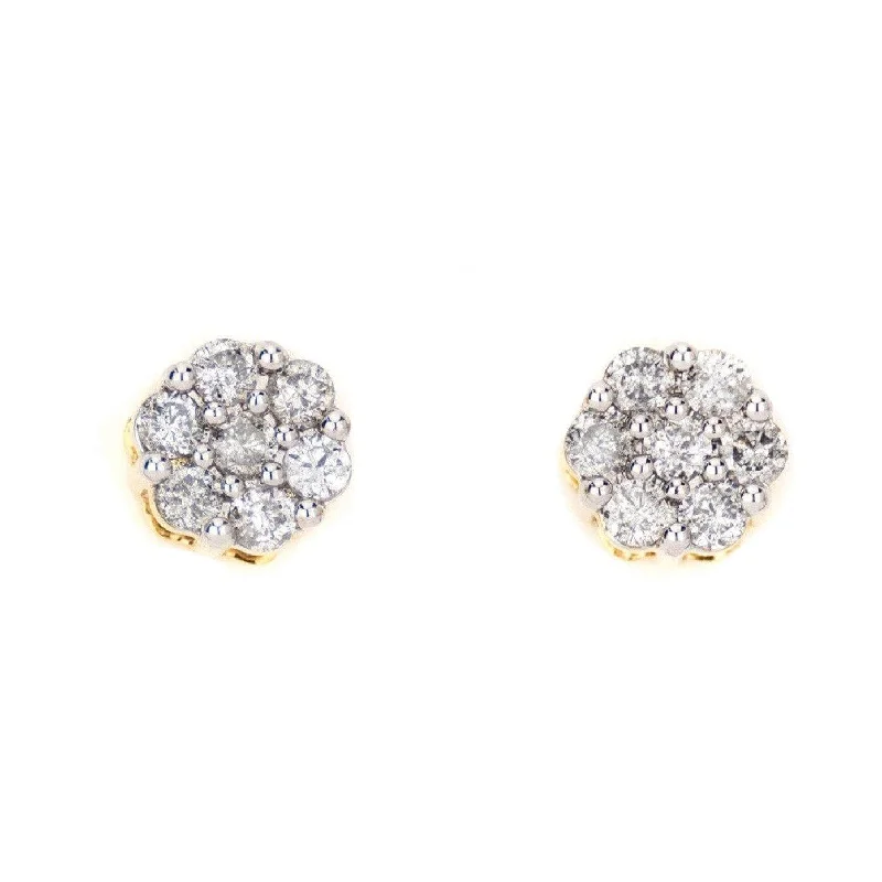 Best hoop earrings with vintage coins for a retro, antique-inspired style-0.35CT Gold Diamond Small Cluster Earrings