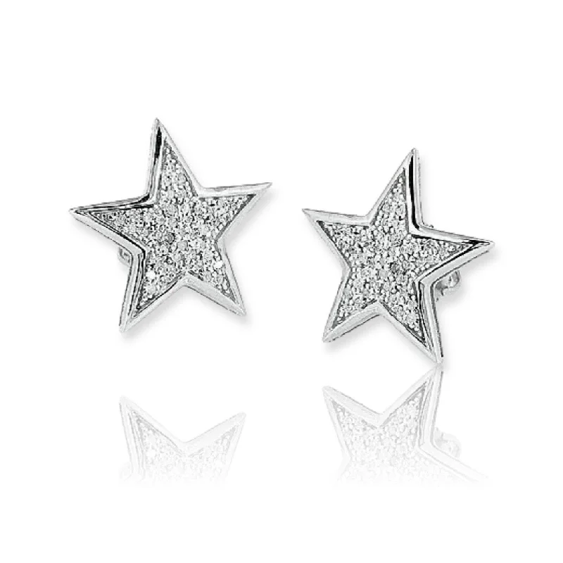 Best hoop earrings with matching bracelets for a coordinated jewelry set-10KW 0.25CTW DIAMOND STAR EARRING