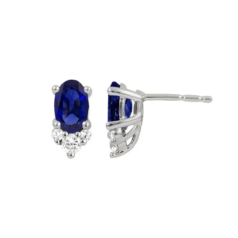 Best hoop earrings with tribal designs for a cultural and exotic aesthetic-Blue Sapphire and Diamond Earrings