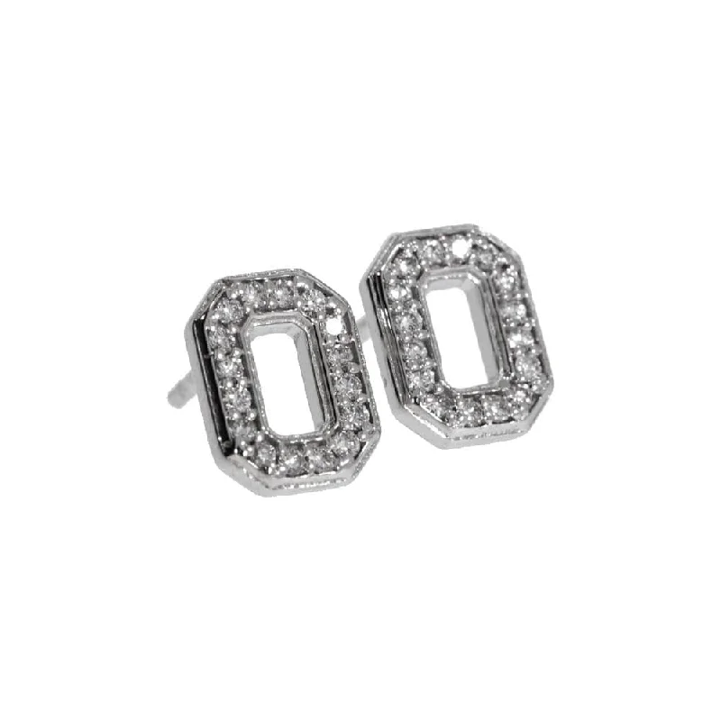 Best hoop earrings with Swarovski crystals for added sparkle and luxury-OSU Block "O" Studs with Diamonds