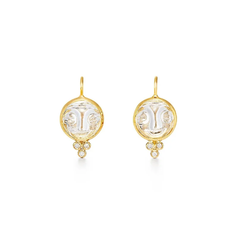 Hoop earrings with intricate designs for a unique and artistic appearance-18K Moonface Earrings