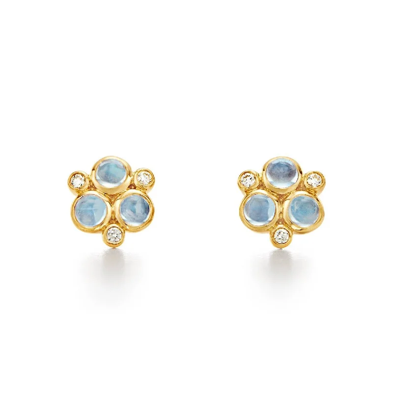 Best hoop earrings with gemstone accents for a colorful and elegant appearance-18K Blue Moonstone Trio Earrings