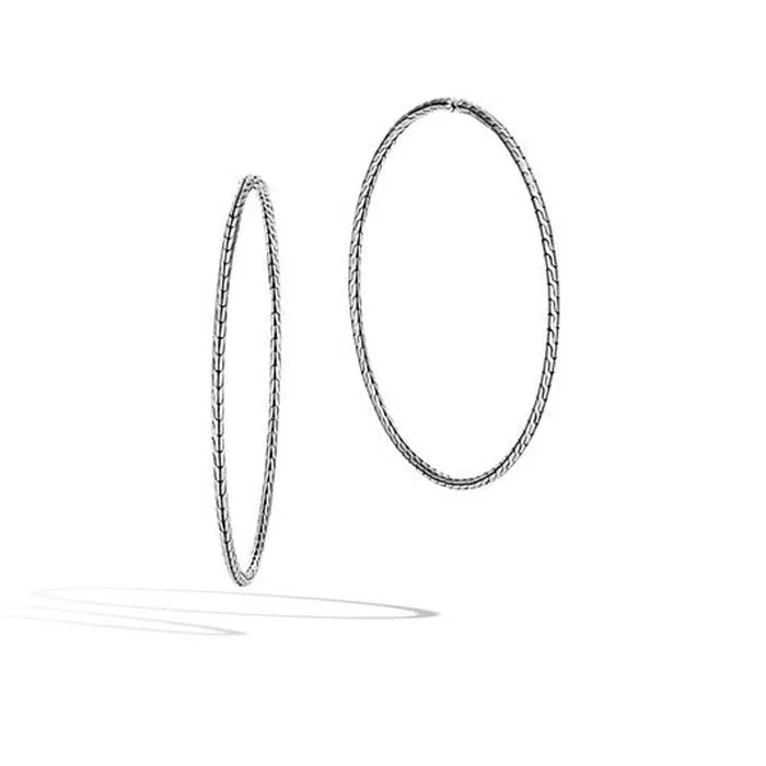 Medium hoop earrings for an everyday look with the perfect balance of style-John Hardy Extra Large Classic Chain Hoop Earrings in Sterling Silver