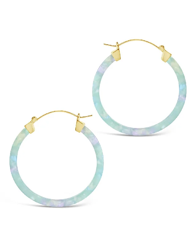 Hoop earrings with rhinestone embellishments for a glamorous and sparkling look-50mm Resin Hoop Earrings