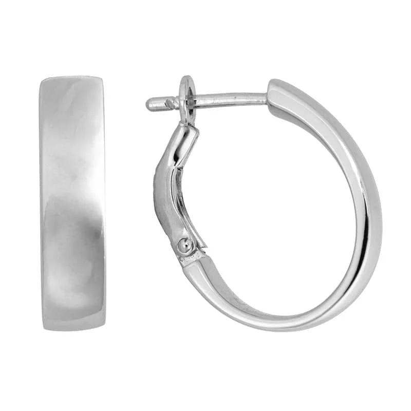 Hoop earrings with circle designs for a classic and timeless shape-Mountz Collection Oval Hoop with Hinged Leverback in Sterling Silver