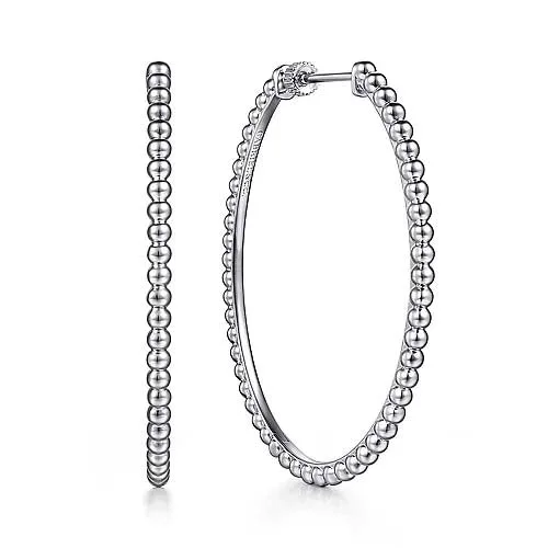 Best hoop earrings with crescent-shaped designs for a bold, moon-inspired style-Gabriel & Co. 50MM Bujukan Oval Classic Hoop Earrings in Sterling Silver