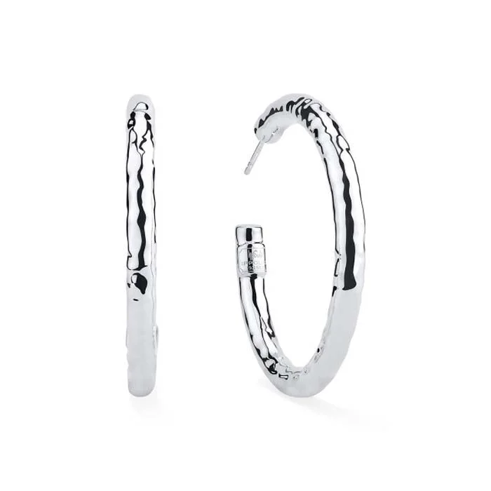 Hoop earrings with multi-tone finishes for a colorful and layered effect-Ippolita 46MM Medium #3 Classico Hammered Hoop Earrings in Sterling Silver