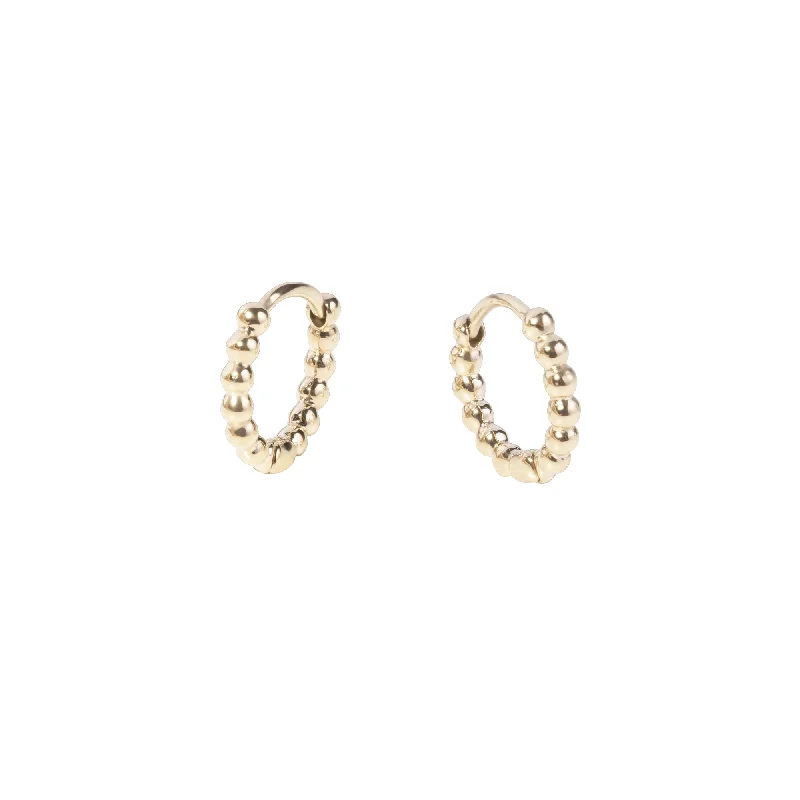 Hoop earrings with satin finishes for a smooth and elegant appearance-Beads Huggie Earrings