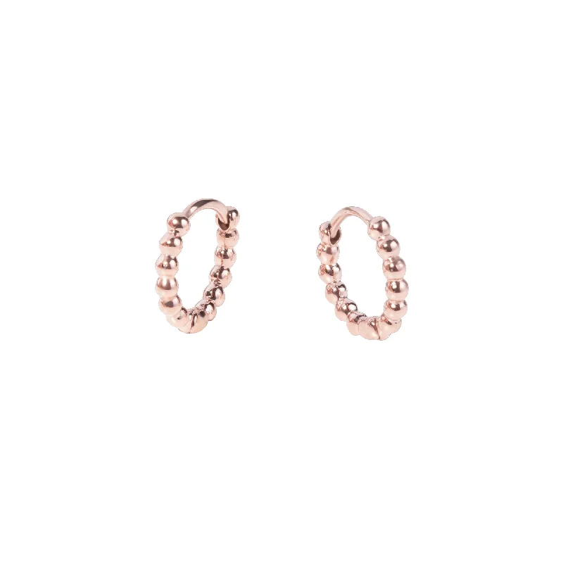 Hoop earrings with oversized designs for a bold, fashion-forward statement-Beads Huggie Earrings