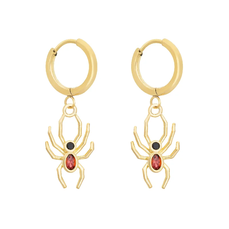 Best hoop earrings with delicate chain details for a trendy and stylish design-Black Widow Earrings