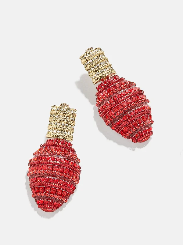 Best hoop earrings with vintage rhinestone embellishments for a retro-glam effect-Bright Bulb Earrings  - Red