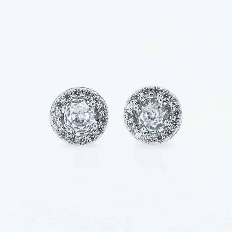 Best hoop earrings with Swarovski crystals for added sparkle and luxury-Classic Round Diamond Studs