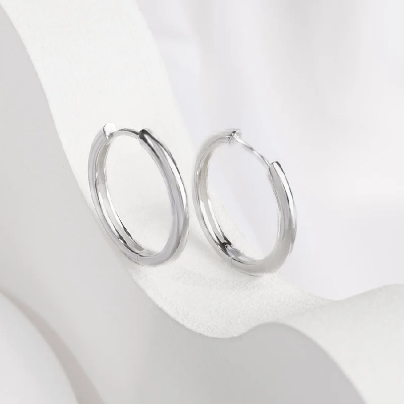 Best hoop earrings with geometric pendants for a modern, chic appeal-Classic Silver 17mm Hoop Earrings