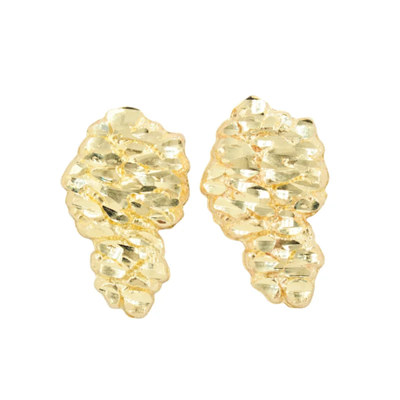 Best hoop earrings with snake-inspired designs for an edgy and fierce vibe-10k Yellow Gold Nugget Earrings. Small