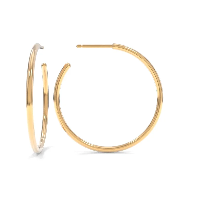 Best hoop earrings with matching bracelets for a coordinated jewelry set-Gold Medium Hoops - 18K Champagne Gold