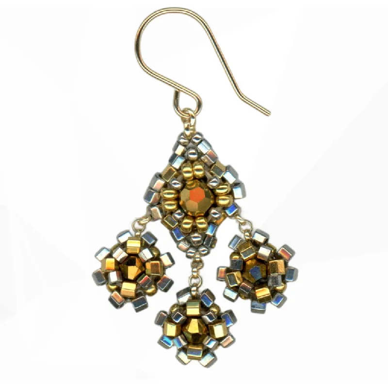 Best hoop earrings with blackened metal for an edgy and bold appearance-MIGUEL ASES MINI 3 DROP MINI CHANDELIER