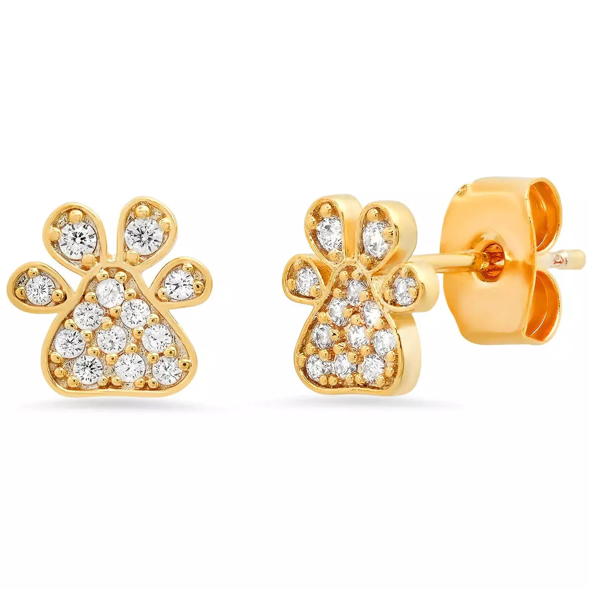 Best hoop earrings with infinity designs for a timeless and meaningful symbol-TAI CZ PAVE PAW PRINT STUDS