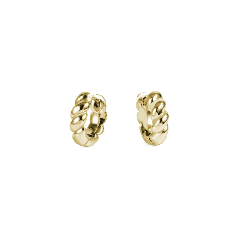 Hoop earrings with stacked layers for a bold and textured design-Croissant huggie earrings