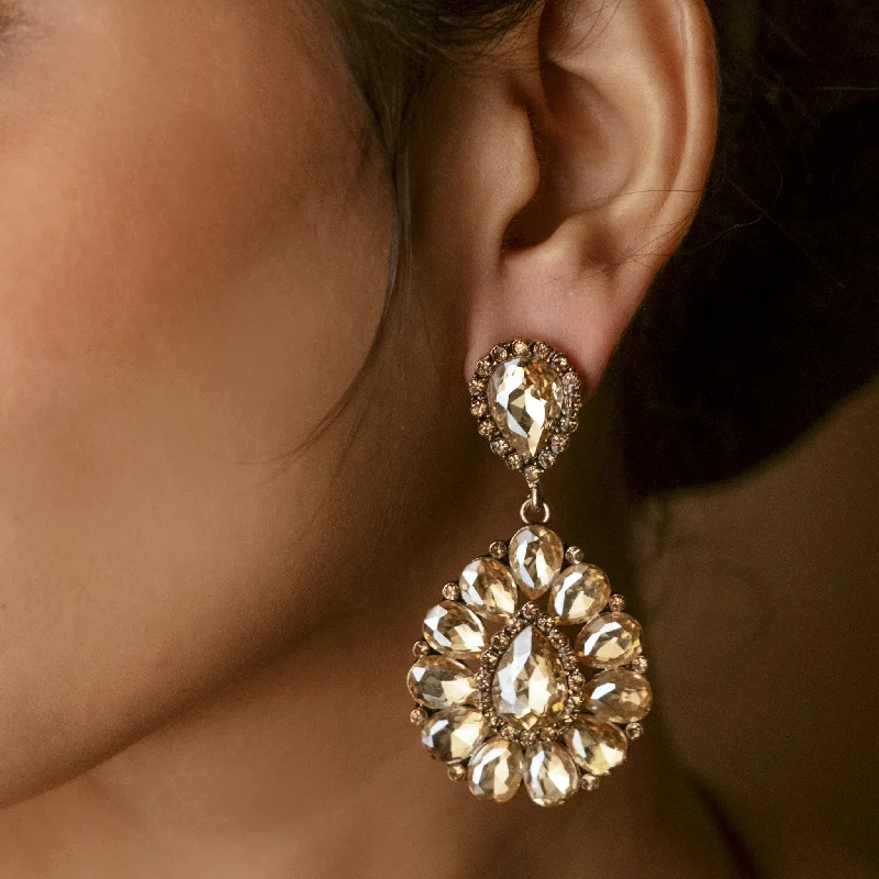 Hoop earrings with circle designs for a classic and timeless shape-Crystal Pear Earrings