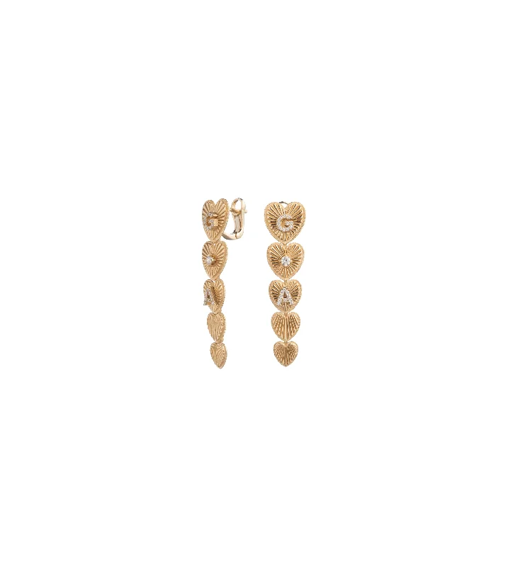 Best hoop earrings with vintage-style detailing for a nostalgic and timeless look-True Love : Custom Graduated Heart Token Earring