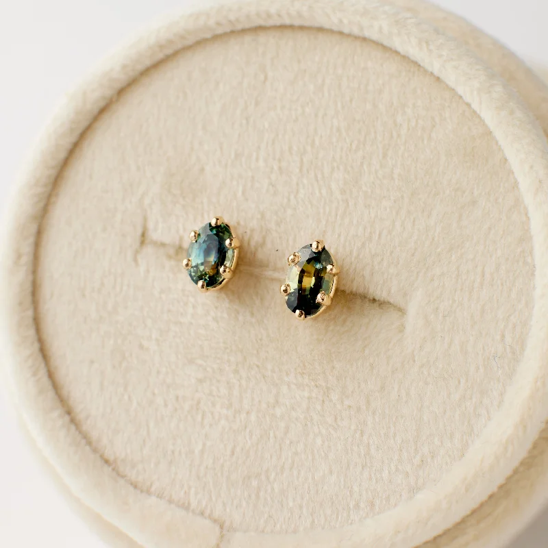 Hoop earrings with open designs for a modern, lighthearted vibe-Delphine Earrings - Yellow-Green Parti Sapphire