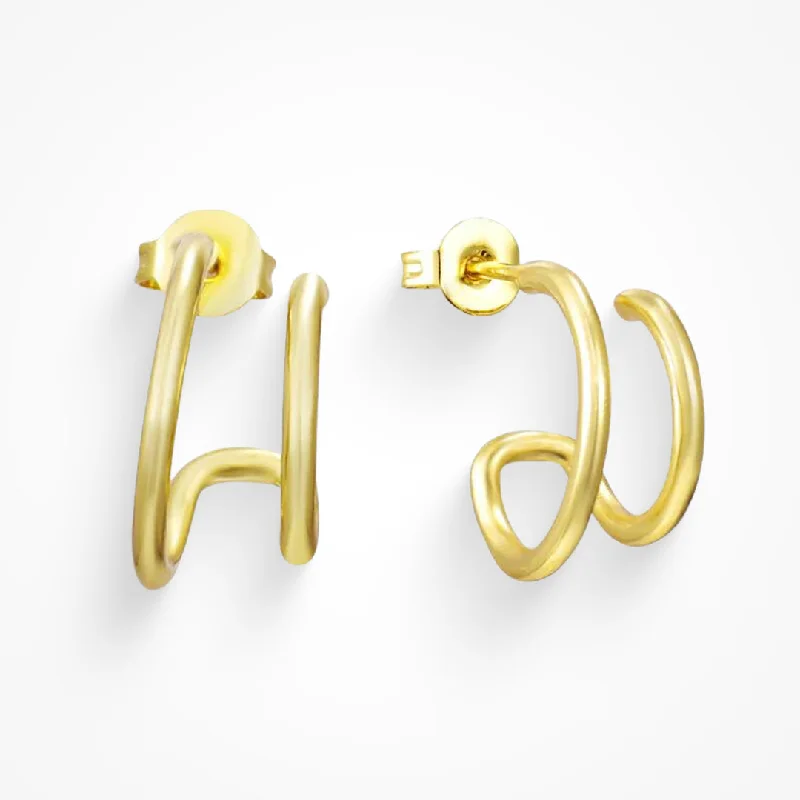 Hoop earrings with twisted metal designs for a dynamic and modern style-Double Up Earrings