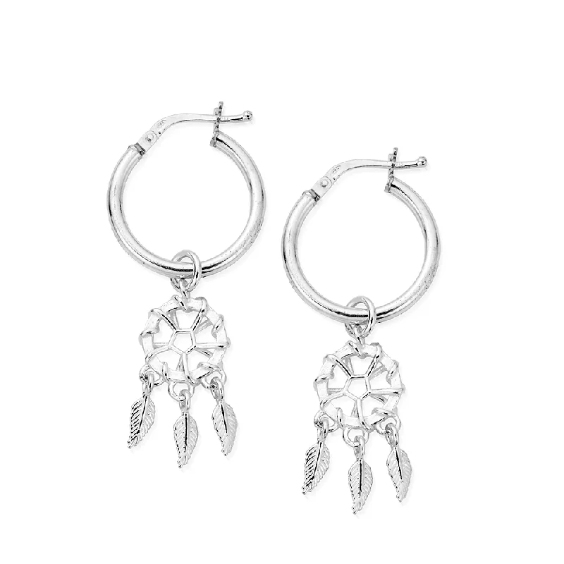 Hoop earrings with twisted metal designs for a dynamic and modern style-Dream Catcher Hoops