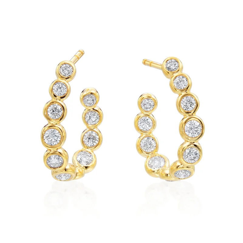 Hoop earrings with floral motifs for a feminine and nature-inspired look-Diamond Moonlight Hoop Earrings