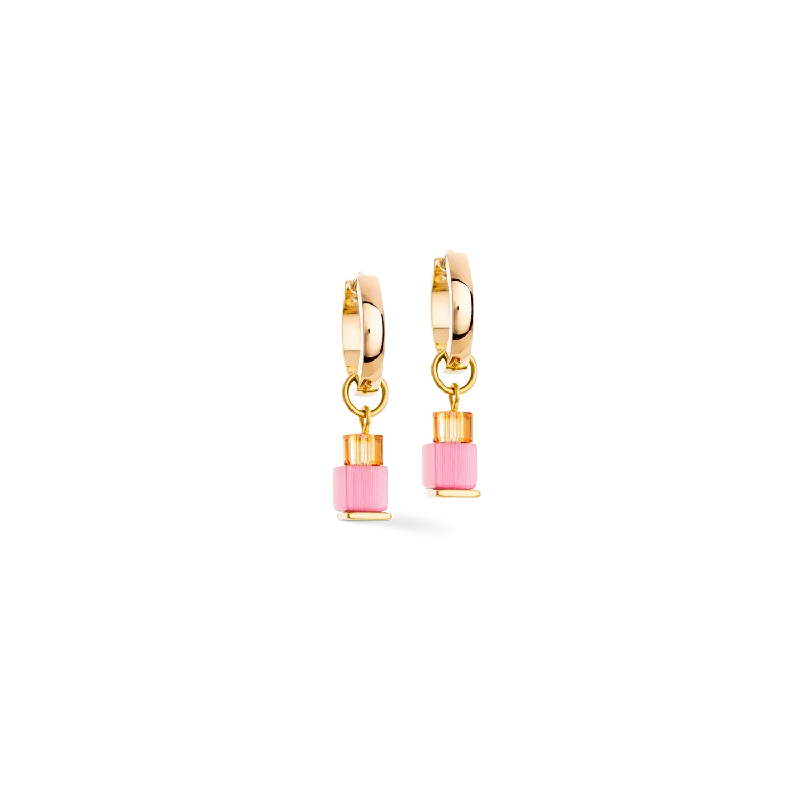 Hoop earrings with infinity loop designs for a continuous and eternal shape-Earrings Creole Cube Fusion Charm gold-rainbow