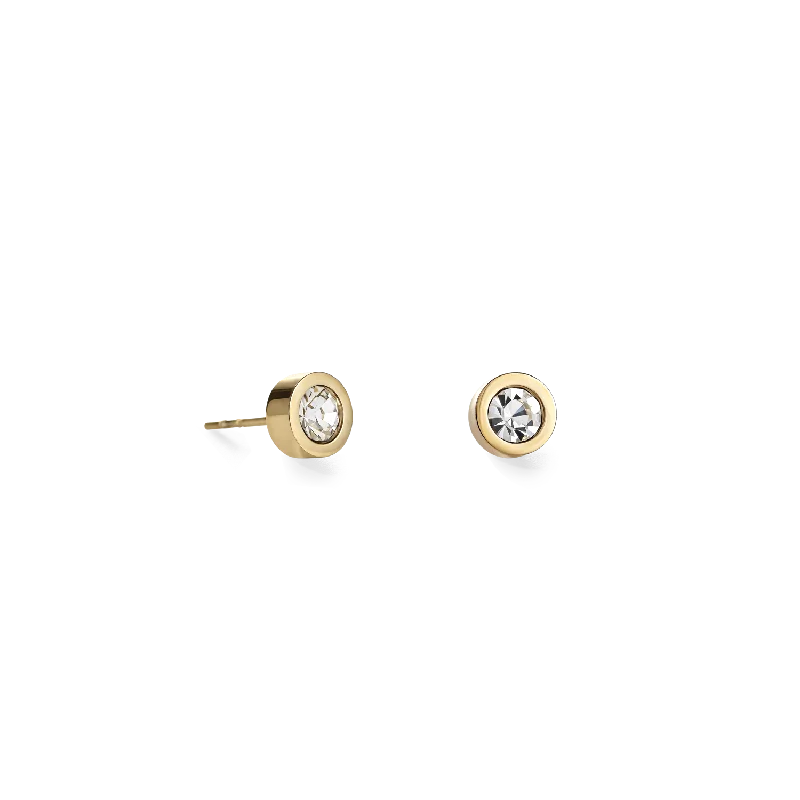 Best hoop earrings with butterfly motifs for a playful and whimsical appearance-Earrings Crystal & stainless steel gold crystal