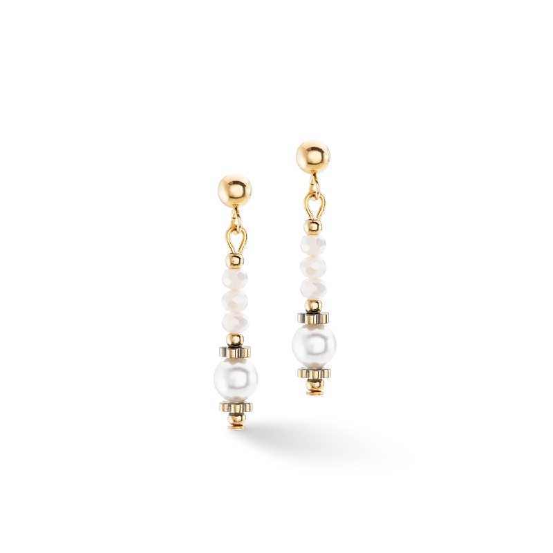 Hoop earrings with luxe velvet finishes for a rich and luxurious touch-Earrings Little Twinkle Pearl Mix white