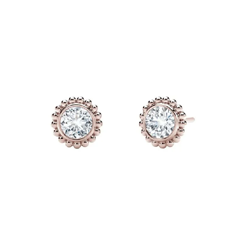 Hoop earrings with tortoiseshell designs for a chic and classic style-Diamond Studs