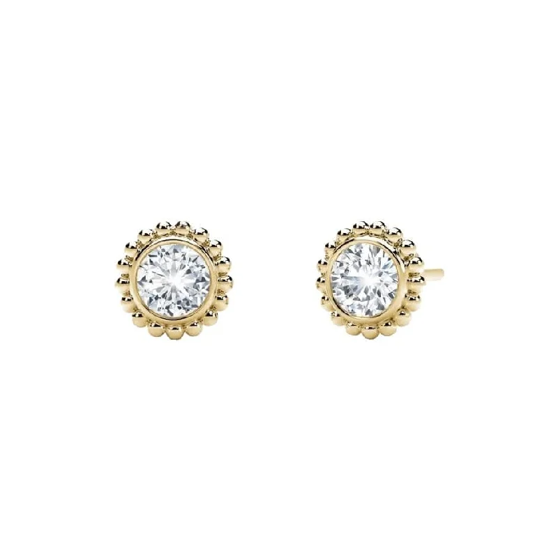 Hoop earrings with floral motifs for a feminine and nature-inspired look-Diamond Tribute Collection Beaded Studs