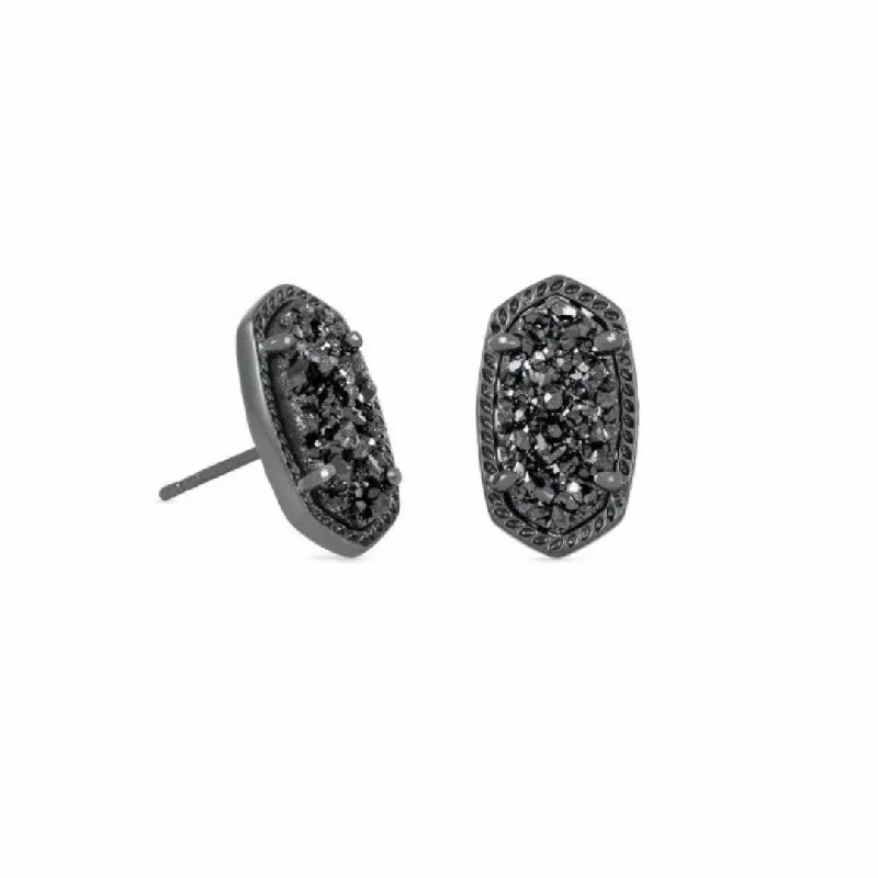 Best hoop earrings with detachable studs for a versatile and adjustable accessory-Ellie Earrings Black Drusy by Kendra Scott