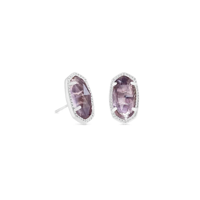 Best hoop earrings with floral designs for a feminine and delicate look-Ellie Silver Plated Earrings in Purple Amethyst by Kendra Scott