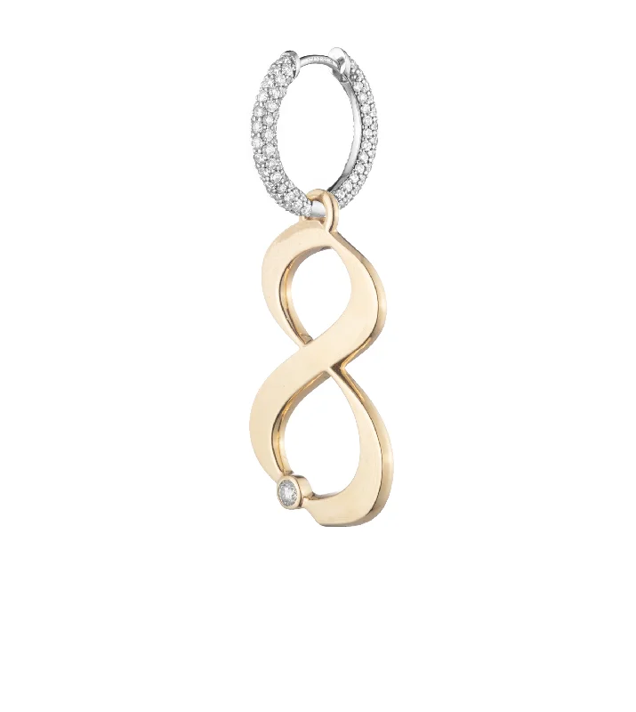 Best hoop earrings with gold for a luxurious and timeless look-Engravable Number 8 : Oversized Small Pave Chubby Ear Hoop