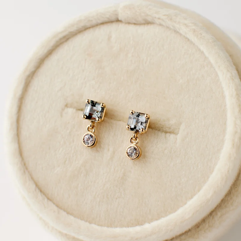 Best hoop earrings with delicate chain details for a trendy and stylish design-Esme Earrings - Spinel + White Sapphire