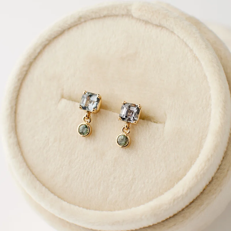 Best hoop earrings with blackened metal for an edgy and bold appearance-Esme Earrings - Spinel + Green Sapphire