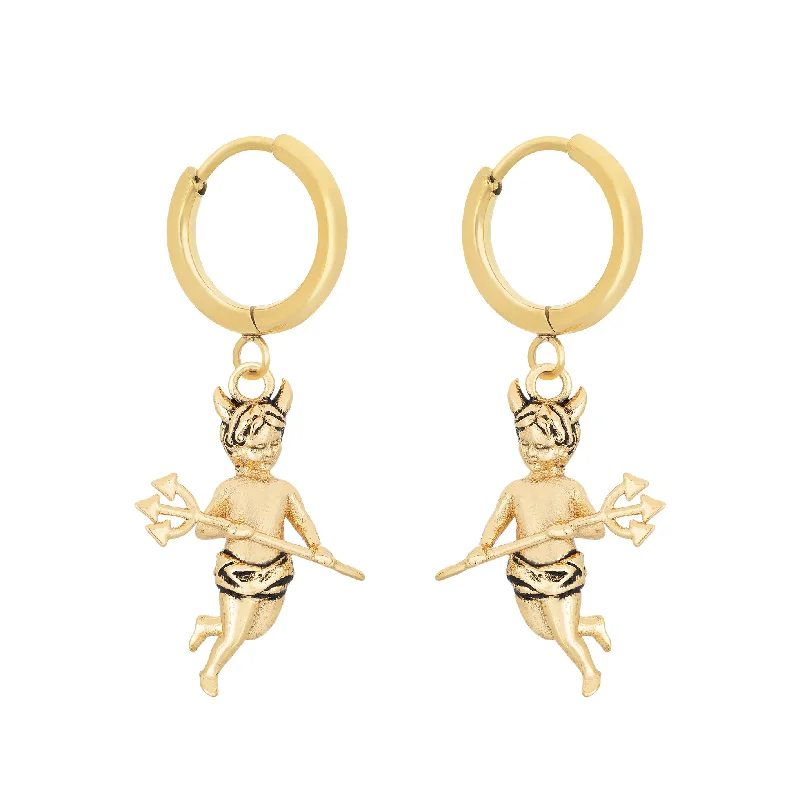 Hoop earrings with braided patterns for a detailed and textured finish-Fallen Angel Earrings