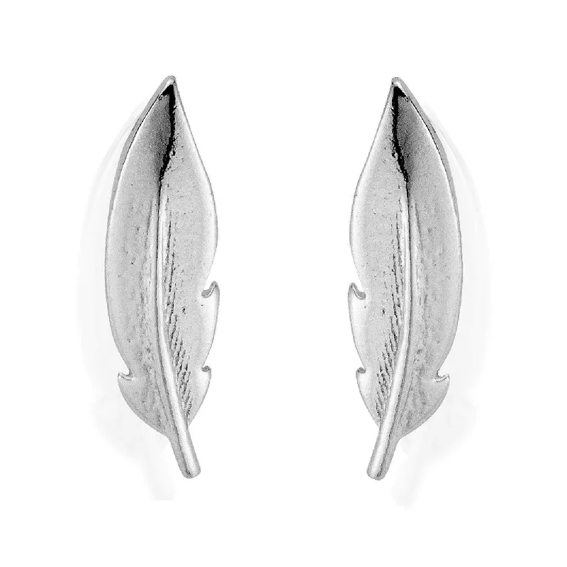 Hoop earrings with open designs for a modern, lighthearted vibe-Feather Cuff Earrings