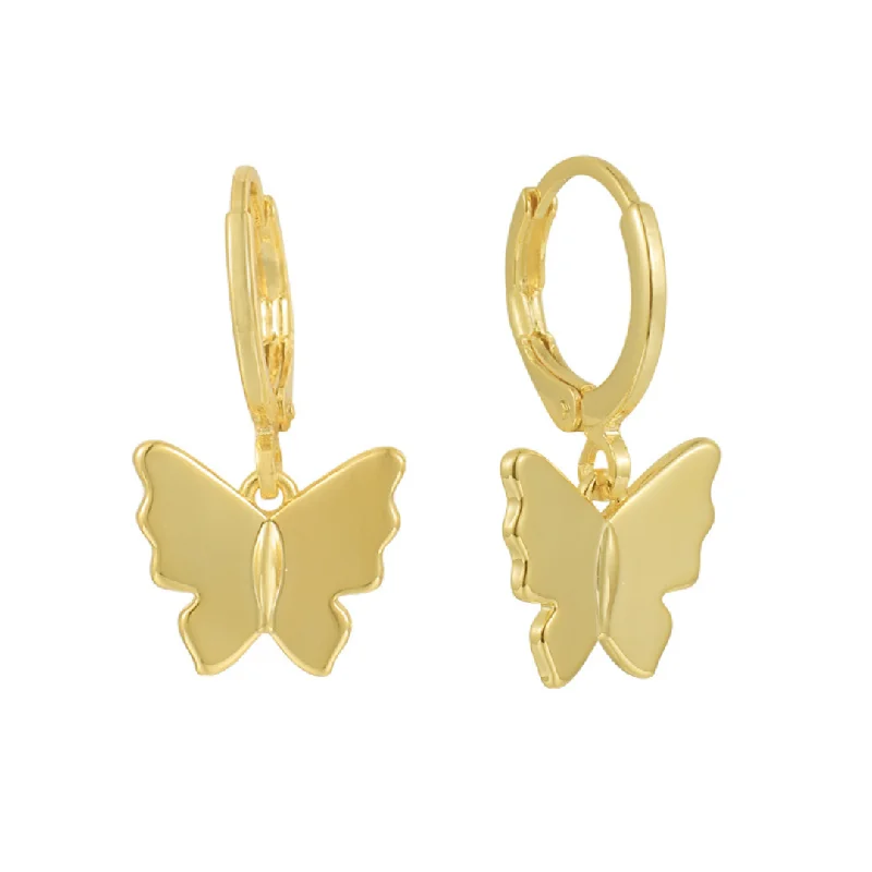 Hoop earrings with leather accents for a sleek and bold combination-Give Me Butterflies Earrings