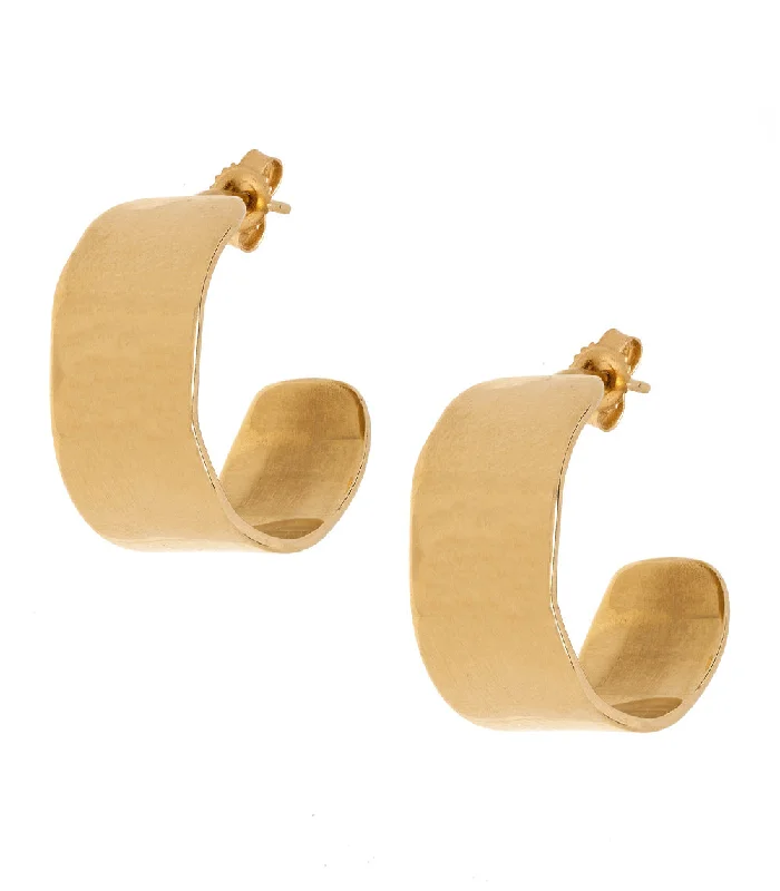 Hoop earrings with artistic filigree designs for an intricate, delicate finish-Wide Torn Paper Hoops