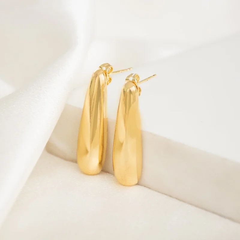 Hoop earrings with textured gold for a refined and sophisticated aesthetic-Sunbeam Stick Earrings