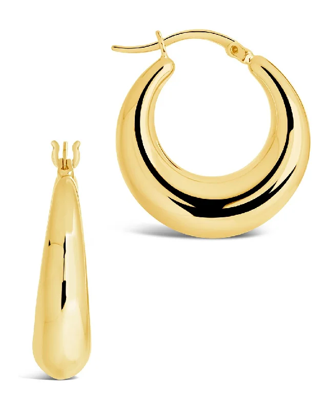 Hoop earrings with leather accents for a sleek and bold combination-Graduated Tube Hoop Earrings