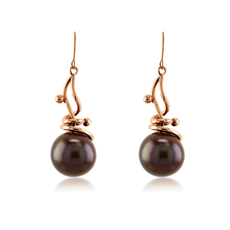 Small hoop earrings for a delicate and understated everyday wear-Grey Peacock Tahitian Pearl Earrings