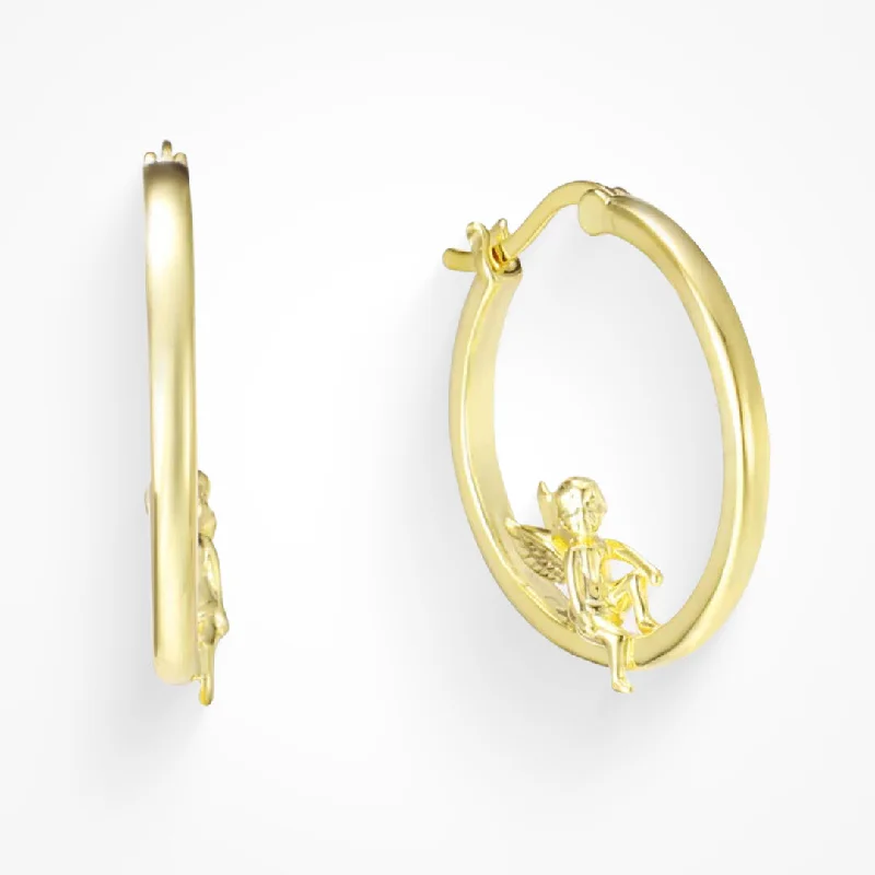 Hoop earrings with snake print designs for an edgy, wild appearance-Guardian Angel Earrings