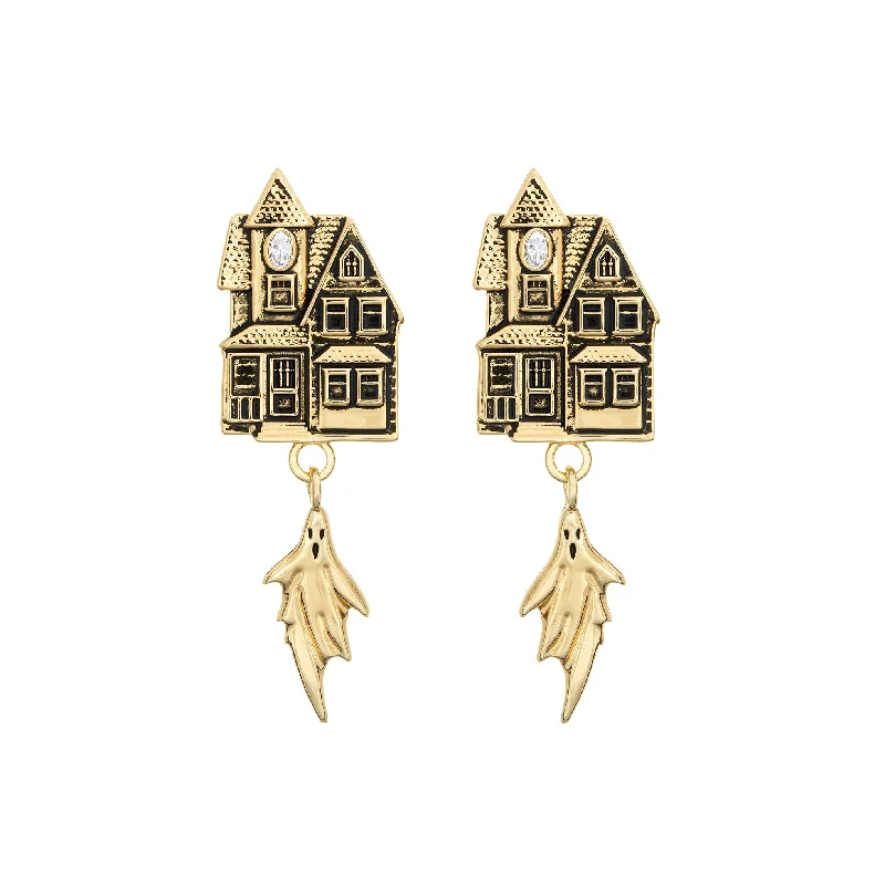 Best hoop earrings with asymmetrical designs for a fashion-forward, avant-garde look-Haunted House Earrings